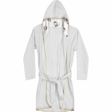 Imagem de Roupão Infantil Tecebem Com Capuz Malha Lili Plush Atoalhado Branco