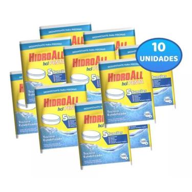 Imagem de KIT 10 Cloro pastilha 5 em 1 HCLpenta 200gr Hidroall