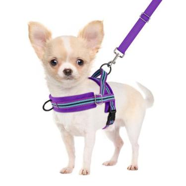 Imagem de Conjunto de arnês e coleira para cães SlowTon No Pull para cães pequen