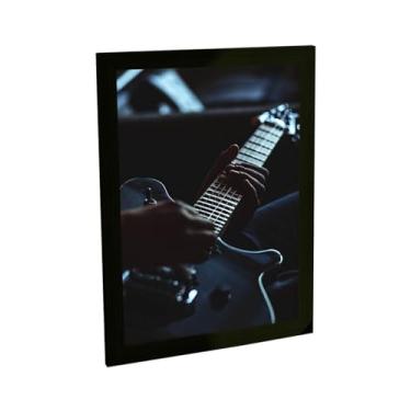 Imagem de Quadro Decorativo Guitarra Ilustração Foto Azul Decoração Poster Quarto Sala