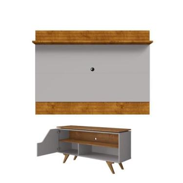 Imagem de Conjunto Painel e Rack Lyria Naturalle Off White - CASA H