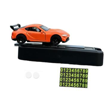Imagem de Dynwave Modelo de Carro Brinquedo 1/64 com Placa de Estacionamento para Decoração de Console, Laranja, Tamanho real