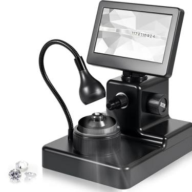 Imagem de Microscópio digital LCD de 4,3 polegadas, microscópio de moeda de solda portátil recarregável, testador de diamante profissional de 50 a 1000 x com luz de preenchimento de LED multiângulo para