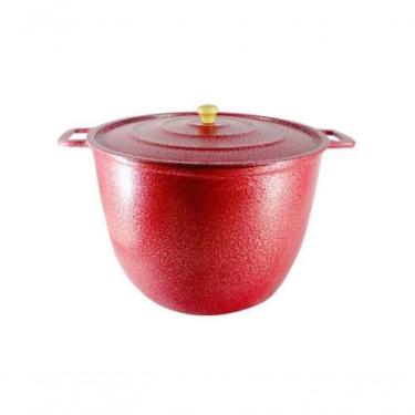 Imagem de Caldeirão Alça Alumínio Com Tampa 16,7L 34Cm Vermelho - DIVIFORTE