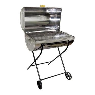 Imagem de Churrasqueira Brasão Grill Inox Grelha Carrinho 102x70x40cm - OURO MIN