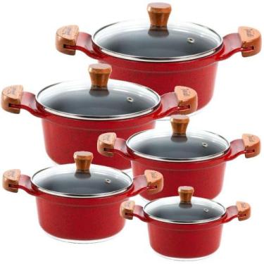 Imagem de Jogo Panela Vermelha Antiaderente Cerâmica Javali Am 16 A 24