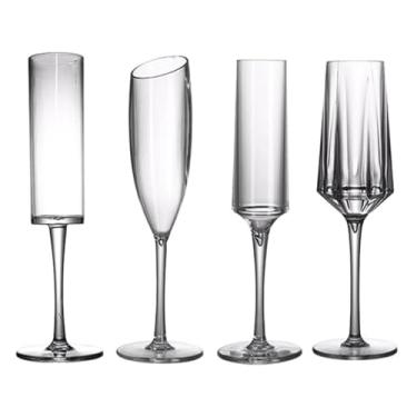 Imagem de YPDJVLTI Conjunto de taças de vinho modernas taças de vinho acrílicas taças de vinho conjunto de 4 taças de coquetel de haste longa para festa em casa taças de vinho altas requintadas