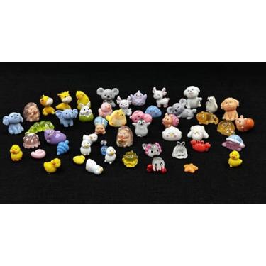 Imagem de Amuletos de resina para geleca, conjunto de recortes de mini enfeites de aquário de peixes, enfeites fofos para decoração de artesanato faça você mesmo, 50 peças