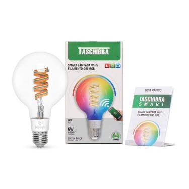 Imagem de Lâmpada Led Smart Wi-fi Inteligente G95 Filamento 6w E27 Rgb Taschibra