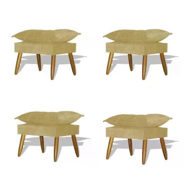 Imagem de Kit 04 Puff Decorativo Opala - Amarelo Amarelo