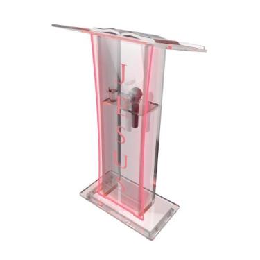 Imagem de Púlpito Bonito Resistente Com Led Gravação Igreja E Empresas - AcriHou