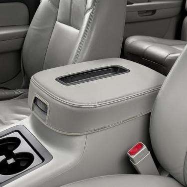Imagem de Capa de apoio de braço para console central para Chevy Silverado Tahoe Suburban 2007-2013 e GMC Sierra 1500 2500 3500 acessórios Yukon, protetor de descanso de braço de couro de vinil, somente assento