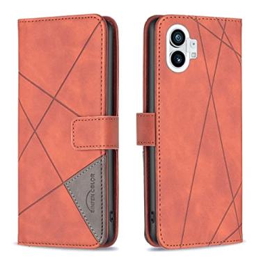 Imagem de For Nothing Phone 1 Magnetic Buckle Rhombus Texture Leather Phone Case