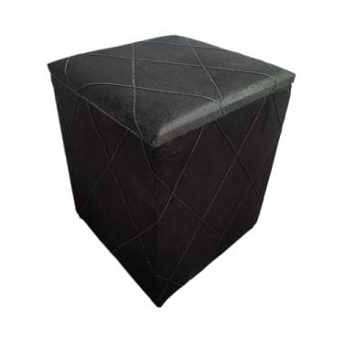 Imagem de Puff Baú Organizador Quadrado em Corino e Suede – Puff com Baú para Armazenamento(MARROM SUEDE X)