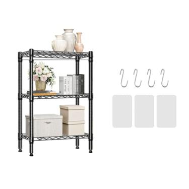 Imagem de Yadlan Prateleira de arame ajustável de metal de 3,4, 5 níveis, unidades de prateleira permanente, resistente, rack de armazenamento para organizadores de despensa, armazenamento de cozinha com