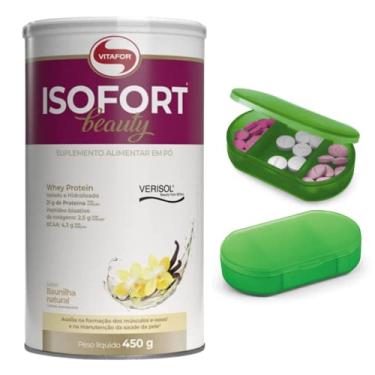 Imagem de Kit Isofort Beauty Whey Protein (Isolado e Hidrolisado) + Colágeno Verisol Vitafor 450G Baunilha + Porta Capsulas