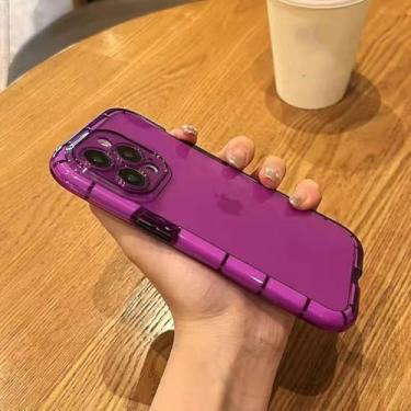 Imagem de HTVJFX Capa protetora transparente de luxo à prova de choque para iPhone X (roxa para iPhone X/Y)