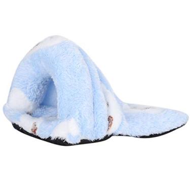 Imagem de aqxreight Mini Pet Inverno Dormir Cama Gaiola Hamster Removível Cobaias Casa Quente Caverna Casa Quente e Muito Adorável Desenho Animado Esponja Flanela e Cor Confortável Pet (S)