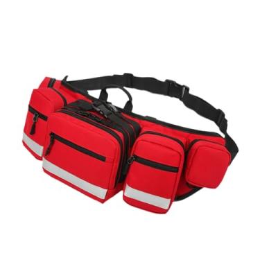 Imagem de oshhni Bolsa de primeiros socorros para cintura, bolsa para trauma, de cintura portátil de grande capacidade, com faixa refletora para viagens