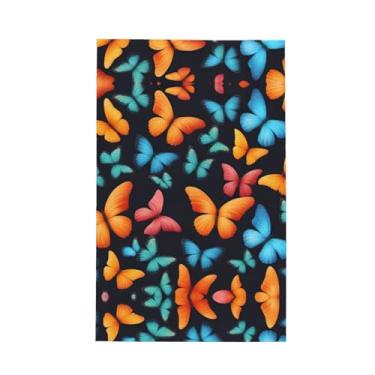 Imagem de XLLingL Toalhas de cozinha de waffle com estampa de borboleta colorida, panos de prato de microfibra, para decoração e limpeza de cozinha - 1 peça