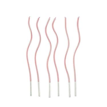 Imagem de Vela De Aniversário Metalizada Espiral Rosa - 6 Unidades