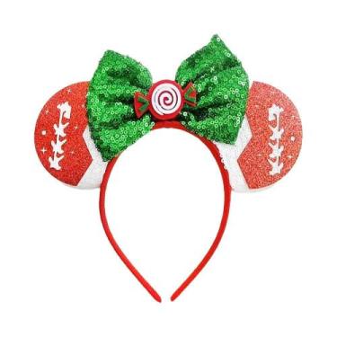 Imagem de Tiara De Natal Mickey Mouse Com Orelhas De Flor De Neve, Acessórios De