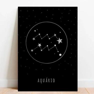 Imagem de Placa Decorativa Signos Aquário - TACOLADO PAPEL DE PAREDE, 20x30cm