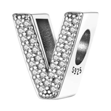 Imagem de Charms De Prata 925 Para Mulheres, Pérolas Originais De 3mm, 26 Letras