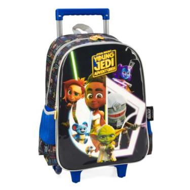 Imagem de Mochila Escolar de Rodas Infantil Star Wars Original, Azul