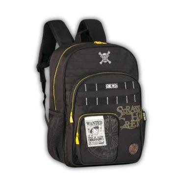 Imagem de Mochila Costas Infantil One Piece Luffy Viagem Meninos Kids Cor:Preto 