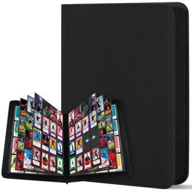 Imagem de Álbum para cartas Zofly com 1000+ bolsos e zíper, preto