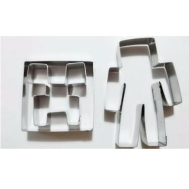 Imagem de Cortador Minecraft (Biscoito e Pasta Americana) 2 Peças Em Inox