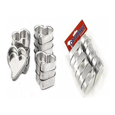 Imagem de Forminha Pão De Mel Coração Pequeno 12 Peças em Alumínio