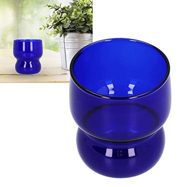 Imagem de 01 Copo de vidro, resistente ao frio, fácil de limpar, bonito e seguro copo de água resistente ao calor para cozinhas, hotéis, cafeterias (azul)