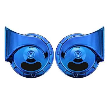 Imagem de Buzina de ar super alta 12V 1 par buzina elétrica de caracol Speeker à prova d'água universal carro motocicleta caminhão barco 400DB elétrico alto caracol buzina de ar sirene kit de buzinas de trem (cor: azul gema)
