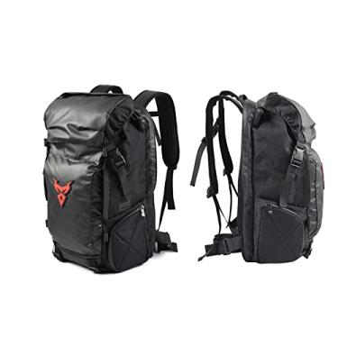 Imagem de WHYUNM26 Bolsa traseira de motocicleta à prova d'água, multifuncional, bolsa de bagagem para motocicleta, bolsa de assento traseiro com faixa refletiva brilhante