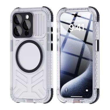 Imagem de WELANGLE Capa IP68 à prova d'água para iPhone 15 Pro, design de invólucro completo de 360°, à prova de poeira, à prova de quedas, à prova d'água, compatível com MagSafe (para iPhone 15 Pro)