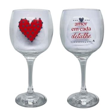 Imagem de Taça Grande Romântica Em Vidro 615mL Para Vinho, Gin Tônica, Drinks - Unidade - Frases A Escolher (Que o Amor)