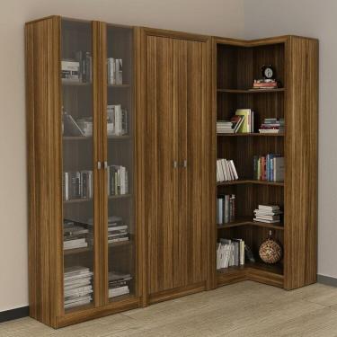 Imagem de Kit 3 Armários Multiuso de Escritório Nogal