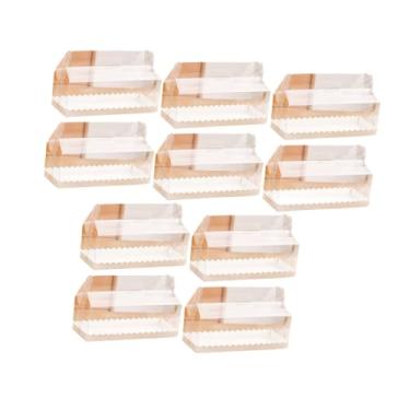 Imagem de Generic 10x Caixas de Bolo de Padaria Recipiente de Pastelaria com Janela Caixa de Embalagem de Cupcake Doce Muffins Caixa de Sobremesa com Alça para Camping, L