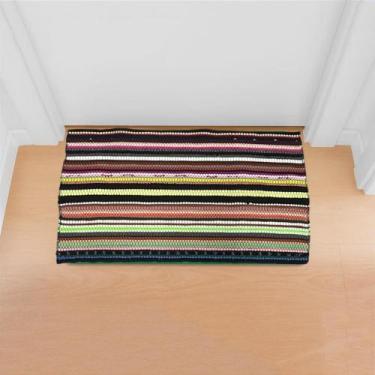 Imagem de Kit 8 Tapetes de Nylon Artesanal Com Tiras Coloridas 0,60x0,34cm - Use