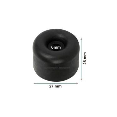 Imagem de Batente Borracha Redondo Pé Porta Portão 27x25mm - 10 Uni - Garden Hou
