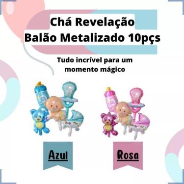 Imagem de Kit Chá Revelação Decoração Exclusiva 10 unidades Azul e Rosa - Loja T