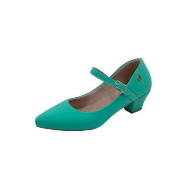 Imagem de Sapato Scarpin Salto Baixo Grosso Estilo Boneca 36.003 - Donna Santa, 