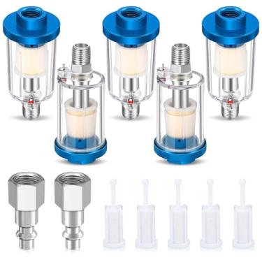Imagem de Filtro separador de água de óleo para compressor de ar, filtro de aerógrafo NPT de 1/10.2 cm de entrada e saída, separador de água e óleo de umidade para tinta spray, encaixe de compressor de linha de