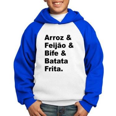 Imagem de Moletom Infantil Arroz & Feijão & Bife & Batata Frita - Foca na Moda, 