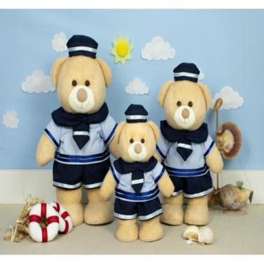 Imagem de Trio ursos marinheiro pelucia em pé - para nichos  - CKD CONFECCOES, A