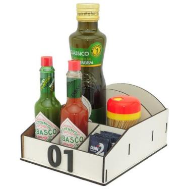 Imagem de 5 Porta Pimenta Azeite Guardanapos Sal Sachê Palito Restaurante Branco