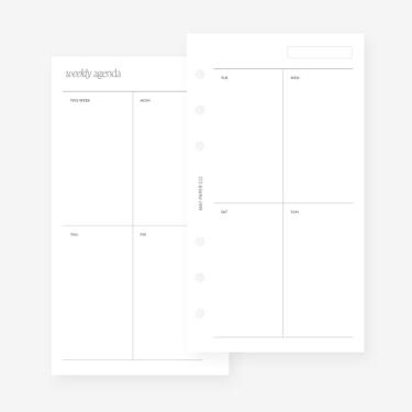 Imagem de Agenda pessoal semanal semanal em branco semanal em branco em duas páginas para filofax pessoal, refil de agenda LV MM 6 furos 9,5 x 16,75 cm