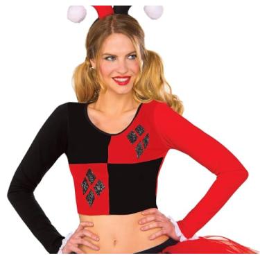 Imagem de Rubie's Women's DC Comics Harley Quinn Crop Top, Medium/Large
